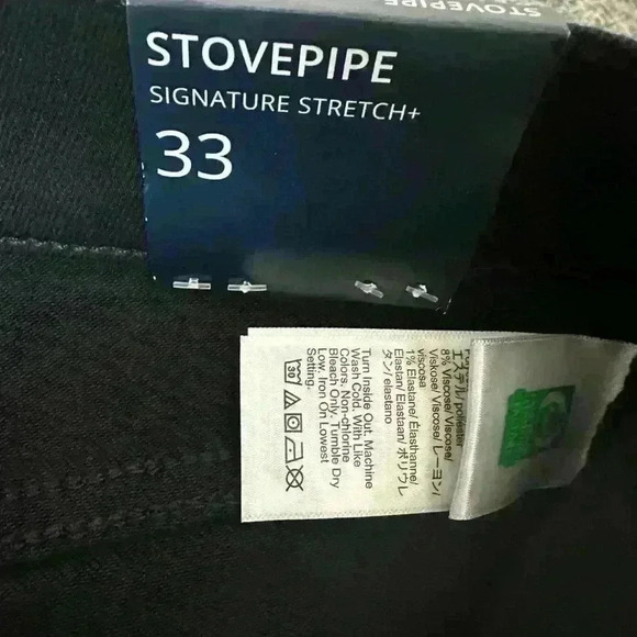 J.Crew Black Stovepipe Straight Jean in Signature Stretch Size 33 Raw Hem - Picture 5 of 9